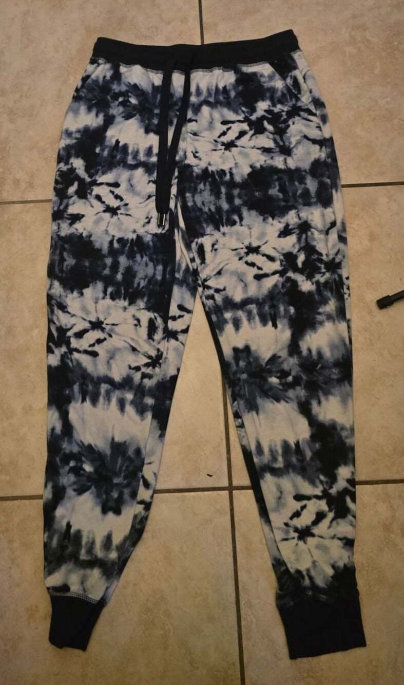 Cozy Brand Blue and White Tie-Dye Drawstring Jogger Sweatpants